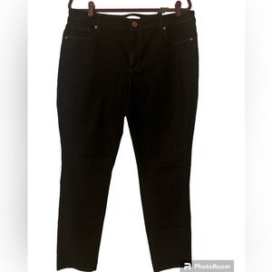 NWT Loft women’s jeans size 14 skinny curvy.  .  29” inseam.  Dark wash